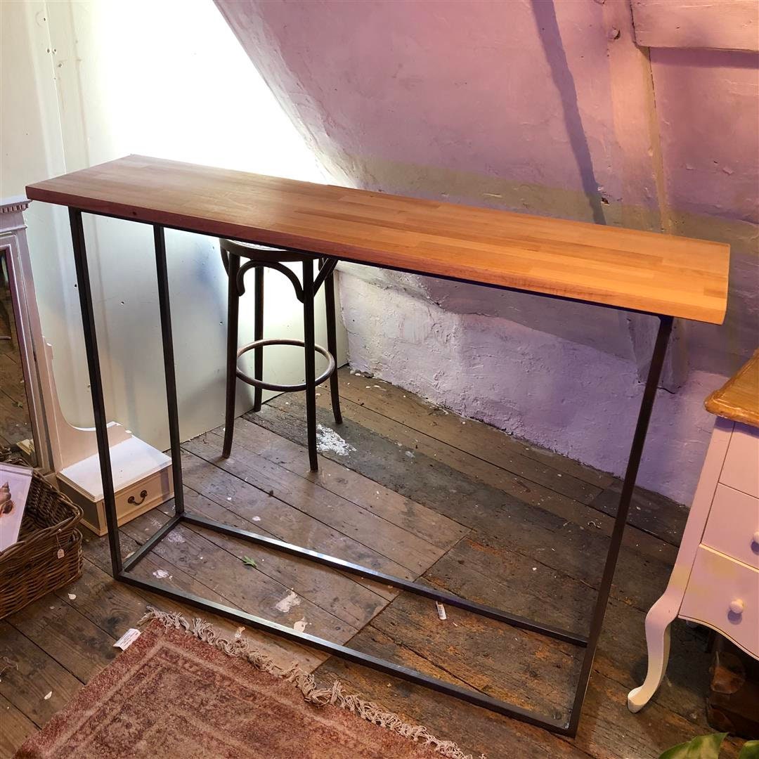 Tall Thin Console Table Steel Frame With Beech Top - Etsy