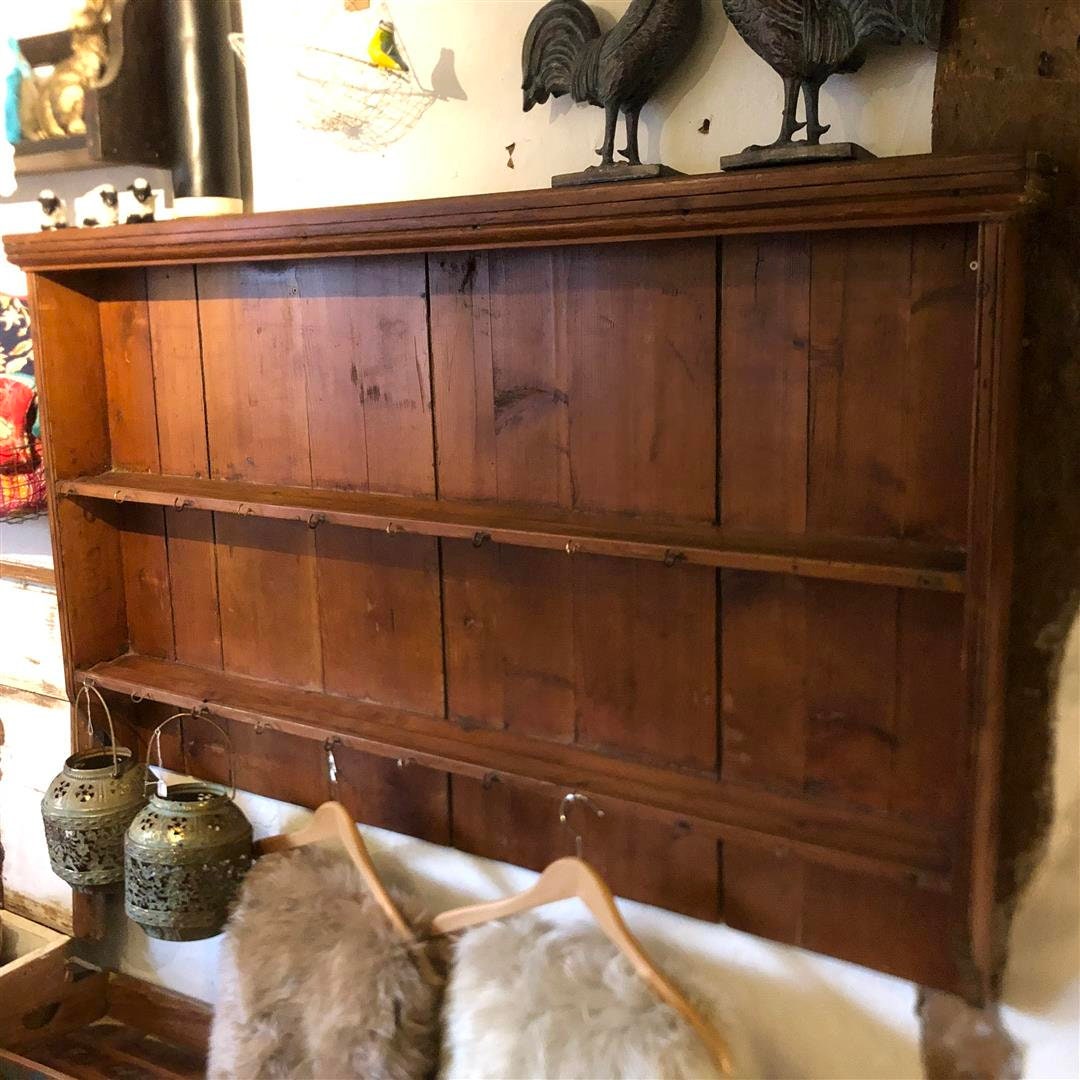 Antique Pine Wall Shelf 1800's From Dresser Top Etsy UK