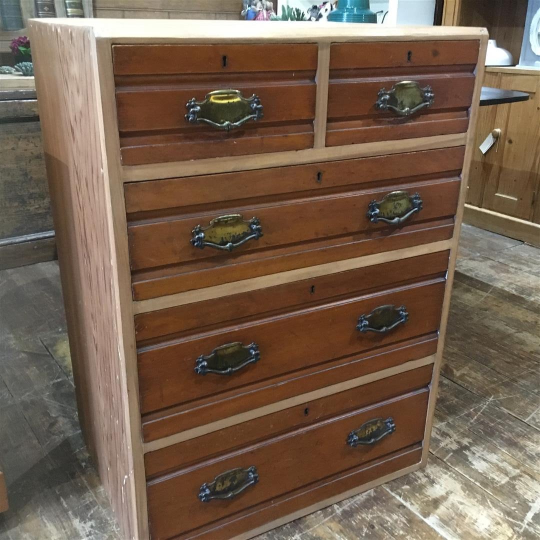 Antiguo cofre de cajones en nogal satinado y pino de paso | Etsy