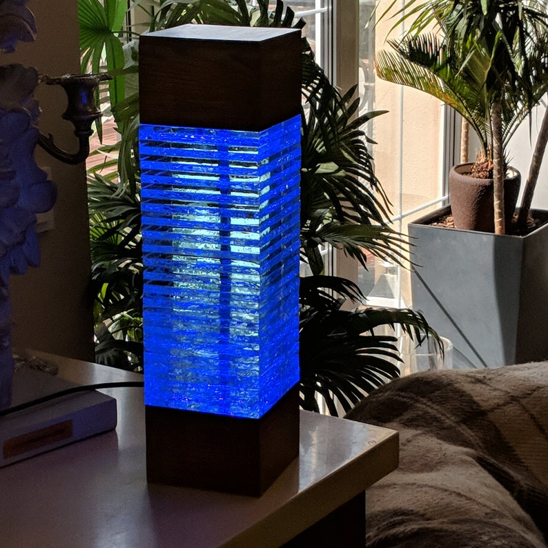 Modern Lava Lamp Wooden Table Night Light Lamp Modern Lamp Etsy