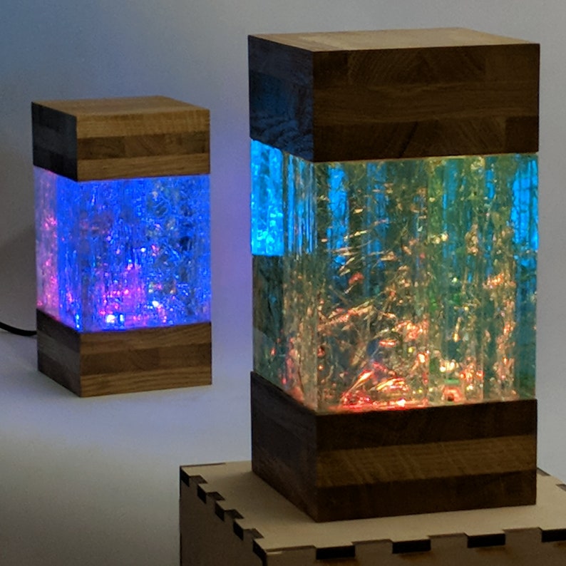 NIght Light Modern Lava Lamp Wooden Table Lamp Cool Lamp Etsy