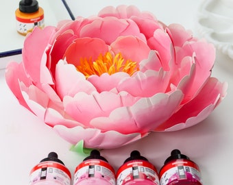 Giant Ball Peony Paper Flower Tutorial SVG, PNG Digital Files for Cricut & Silhouette, Includes sm. biz permission to sell finished flowers