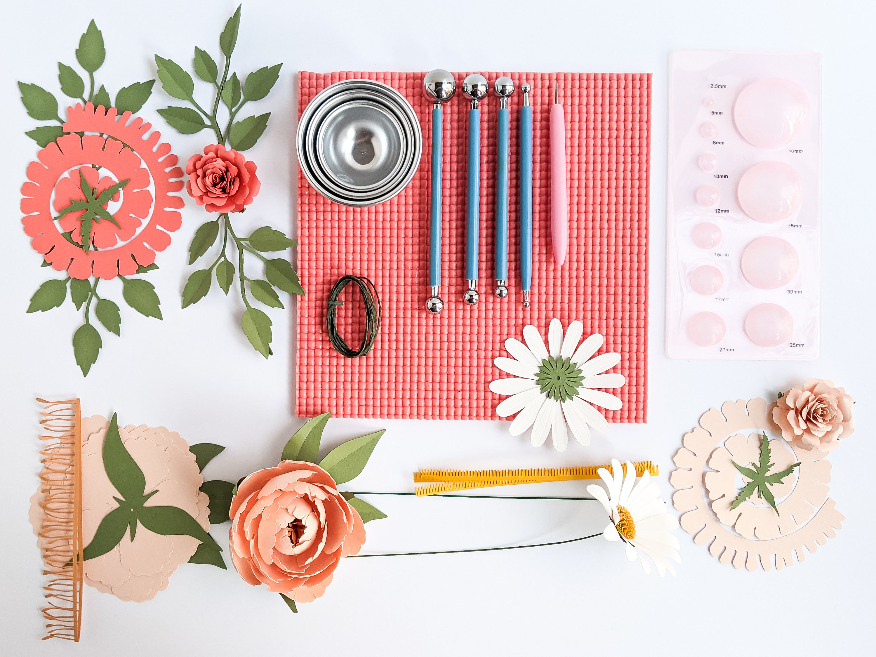 Deluxe Paper Flower Tool Kit With 3 Paper Flower Kits Peony Etsy