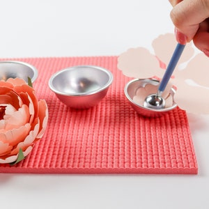 Set of 3 Metal Hemisphere Molds for Paper Flower Making
