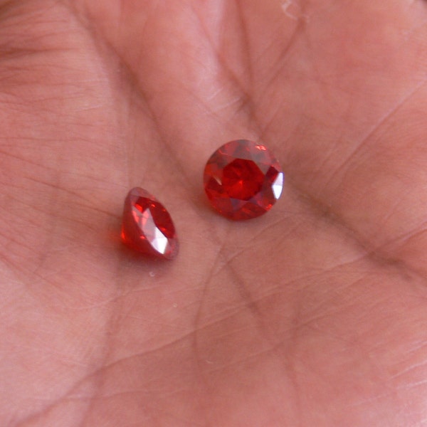 Pigeon Ruby, 9 mm (Approx. 5 ct.), AAAAA, signature cut to the excellent brilliance tops all 4C's. Lab created hand cut. Nice !