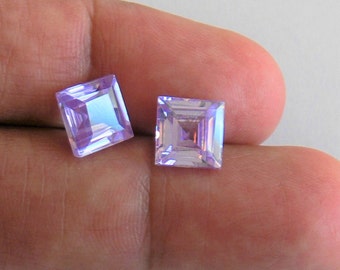 Violet Sapphire, 7x7x5mm, AAAAA, Lab created, gem quality hardness. Signature hand cut to the excellent brilliance. Coating free gem. Nice !