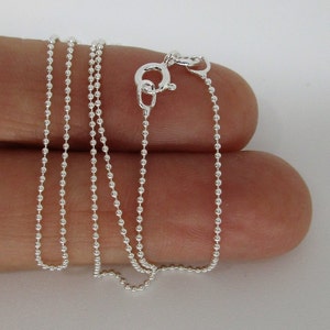 Bead Chain, 16&quot; or 18&quot; long, Sterling Silver, very thin but sturdy Italian chain. Beautiful! (CHN011)