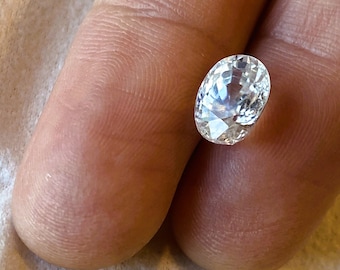 White Zircon, 3.97 ct., natural, AAAAA, FL, certified unheated Top Gem Quality with excellent brilliance and fire. Nice ! Collector's item.