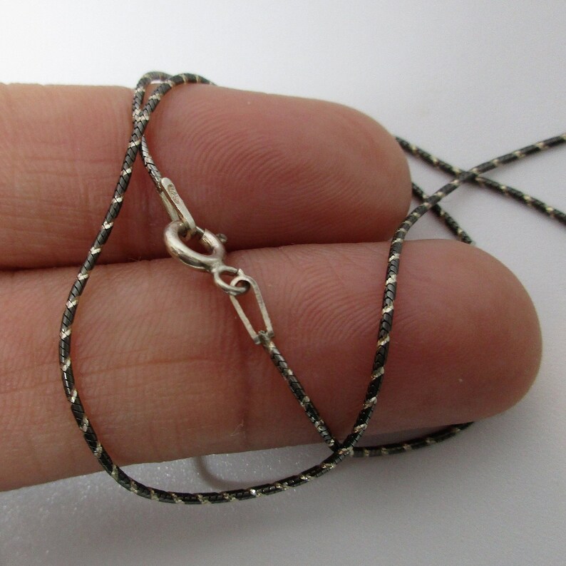 Snake Chain 18 Sterling Silver Black Rhodium Plated Etsy