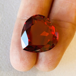 Big.. Pigeon Ruby, 28.1 ct, heart, AAAAA, Lab created, Top Gem Quality, signature cut to the excellent brilliance. Beautiful Red heart!