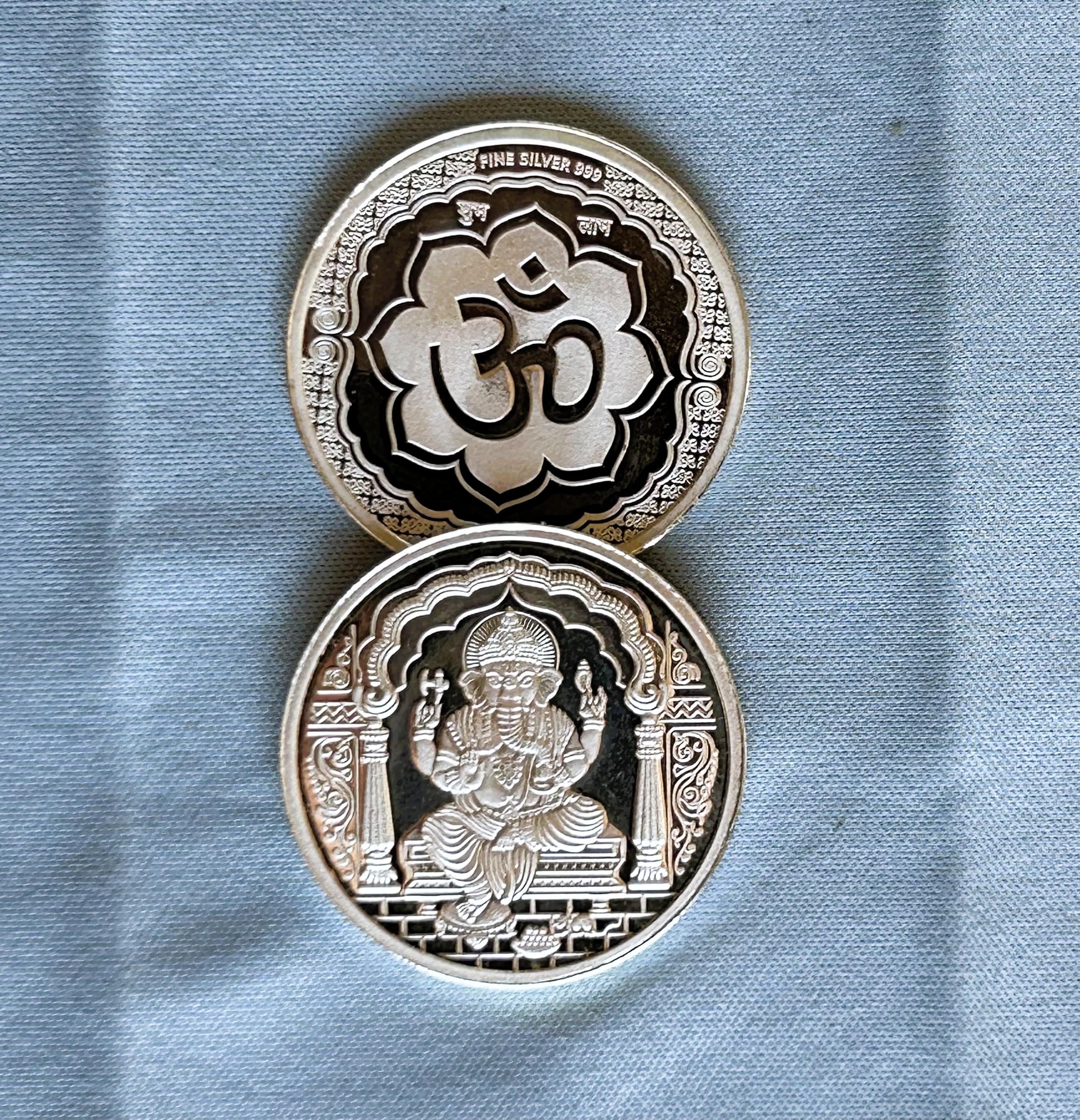 ガネーシャ銀貨１オンス Ganesh silver coins - Etsy 日本