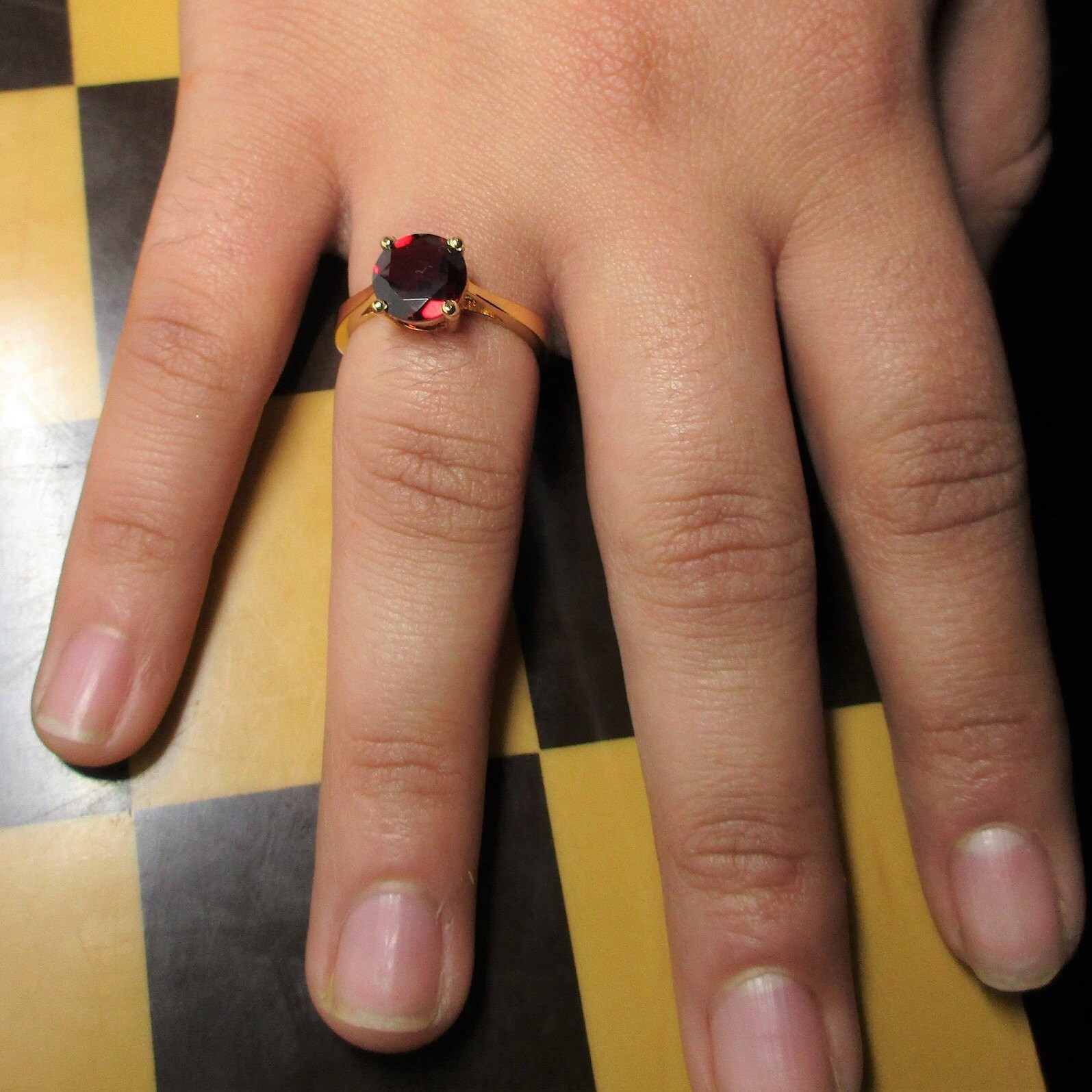 Red Pyrope Garnet Ring ready to wear Lady Silver 14 K Etsy Singapore