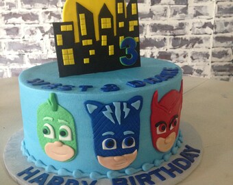 pj masks cake topper