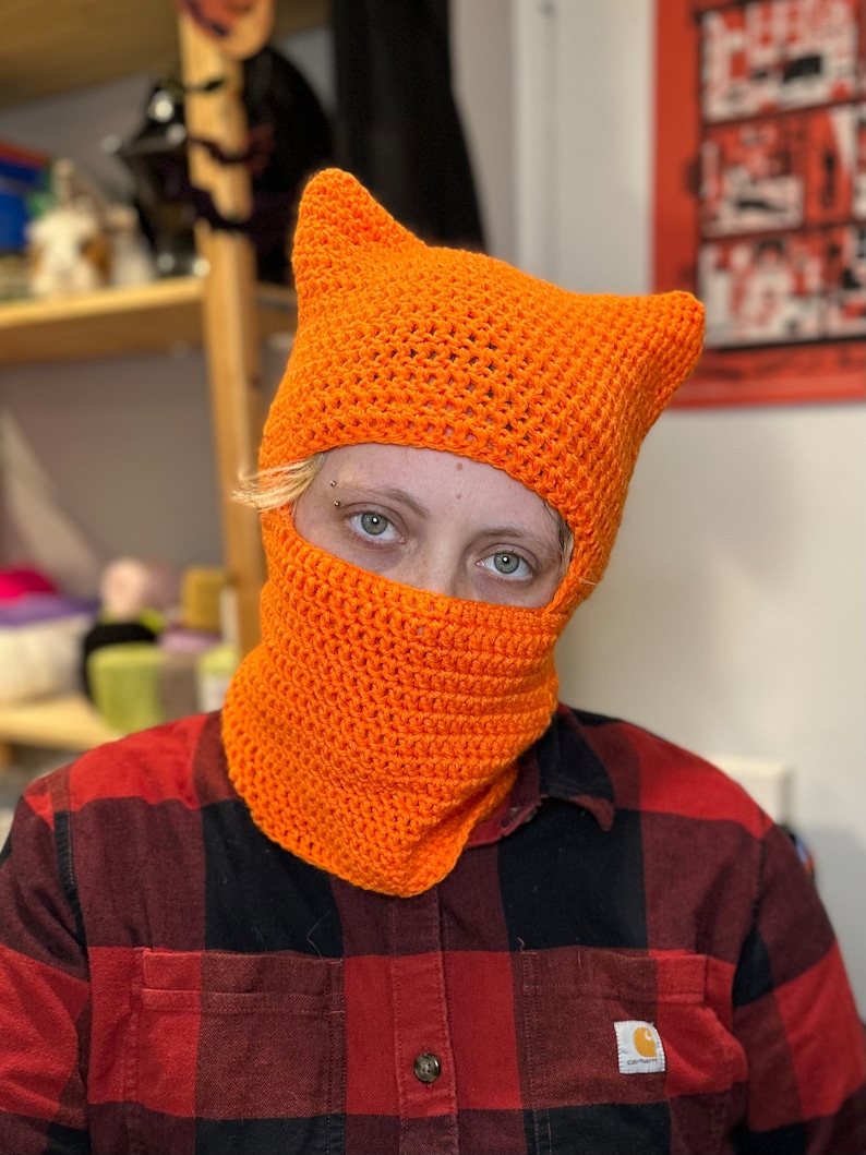Crochet Cat Ear Balaclava PDF Pattern Adult Crochet Winter Balaclava