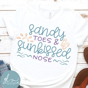 Sandy Toes & Sunkissed Nose - zomer digitaal snijbestand - SVG, DXF, png