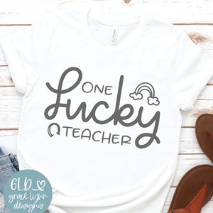 One Lucky Teacher - St. Patrick's Day - digitaal snijbestand - svg, dxf, png en eps