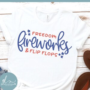 Freedom-vuurwerk en slippers - digitaal snijbestand - SVG, DXF en png