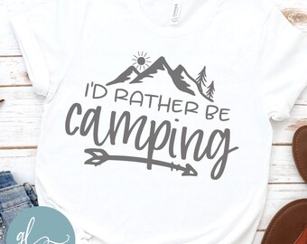 I'd Rather Be Camping - Digital Cut File - svg, dxf, png & eps