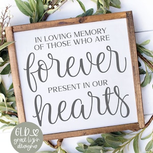 À la tendre mémoire de ceux qui sont à jamais présents dans nos coeurs SVG | De la mémoire d'amour, citation svg | Citation commémorative svg | Signe commémoratif svg
