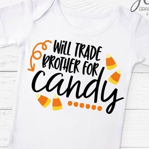 Cambiaré a mi hermano por dulces - Archivo digital de Halloween (SVG, DXF y PNG)