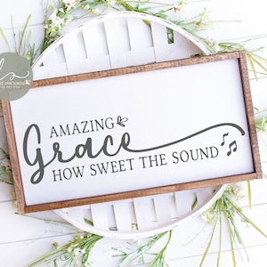 Amazing Grace, la douceur du son - fichier numérique de coupe d'écriture - SVG, DXF et PNG