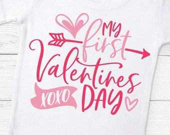 My First Valentines Day - Valentines Day Cut File - SVG, DXF & PNG