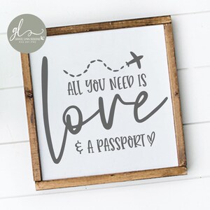 Tudo o que você precisa é amor e um passaporte - Arquivo de corte digital - SVG, DXF e PNG