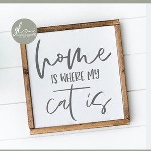 Casa è dove si trova il mio gatto - File di taglio digitale - SVG, DXF e PNG