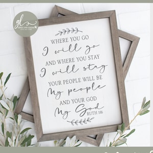 Where You Go I Will Go And Where You Stay I Will Stay - Scripture Digital Cut File - SVG, DXF & PNG