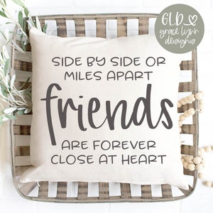 Side By Side Or Miles Apart Friends Are Forever Short At Heart - Digital Cut File - svg, dxf, png, eps