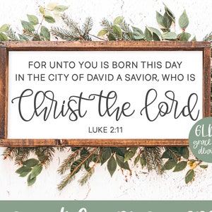 Porque os ha nacido hoy - Lucas 2:11 SVG, Escritura SVG, Navidad religiosa svg, Versículo bíblico de Navidad svg, Cristo el Señor SVG