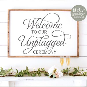 Willkommen zu unserer Unplugged-Zeremonie - Hochzeit Digital Cut File - svg, dxf, png & eps