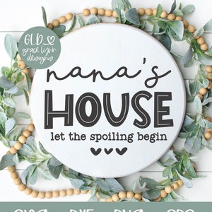 Nana&#39;s House Let The Spoiling Begin | Nana SVG | Nana Sign Design | Grandchildren svg | Grandma quote