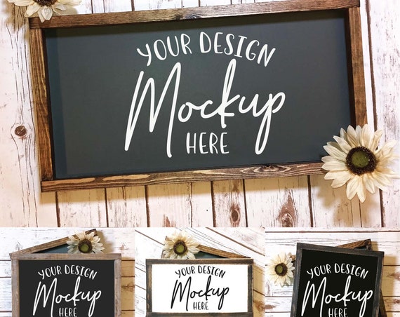 Wood Sign Mockup Bundle Digital Mock Ups