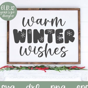 Warme winterwensen svg | Kerstcitaat SVG | Kerst-SVG | Boerderij kerstbord svg | Wintercitaat svg