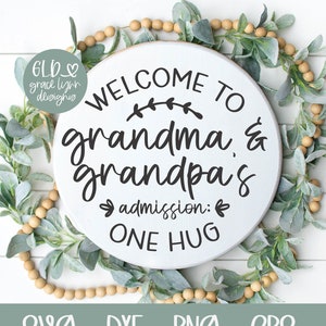 Willkommen bei Oma und Opa Haus SVG | Oma SVG | Großmutter Schild Design | Großeltern svg