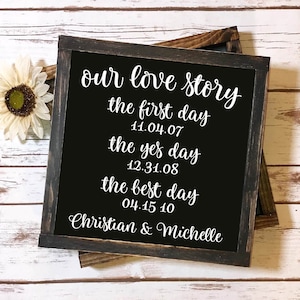 Our Love Story the First Day the Yes Day the Best Day - Etsy