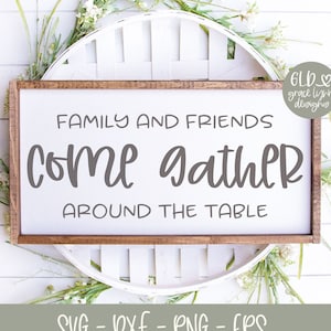 Familie und Freunde versammeln sich am Tisch - Küche Digital Cut File - svg, dxf, png, eps