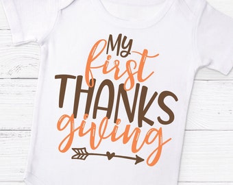 My First Thanksgiving - Digital Cutting File - Thanksgiving - SVG, DXF & PNG