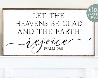 Let The Heavens Be Glad And The Earth Rejoice | Scripture svg | Bible Verse svg | Scripture Quote Wall Art | Religious svg | Faith Quote SVG