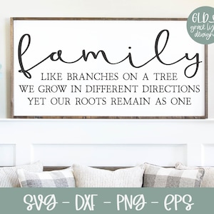 Famille comme des branches sur un arbre SVG | Famille SVG | Accueil SVG | Citation familiale | Signe de la famille svg | Svg de la ferme | Signe de la maison svg