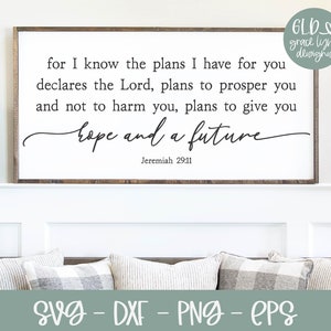 Porque yo sé los planes que tengo para vosotros, declara el Señor - Jeremías 29:11 / Cita SVG para guardería / Letrero para guardería / Bebé nuevo SVG / Decoración para guardería