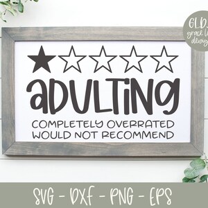 Erwachsene völlig überbewertet würde nicht empfehlen - Digital Cut File - svg, dxf, png, eps