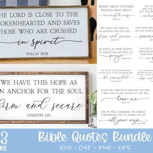 Bible Verse Quotes - 16 Bible Verse Sign Designs - Scripture SVG Bundle | Religious SVG | Scripture Quotes | Christian Sign Designs