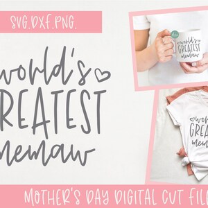 Die größte Memaw der Welt - Muttertag Digitale Schneidedatei - SVG, DXF und PNG
