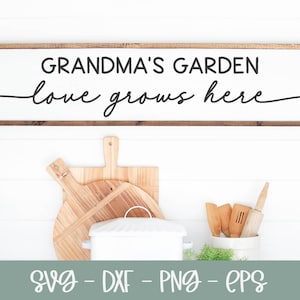 Omas Garten Liebe wächst hier SVG | Gartenarbeit Zitat | Gartenzitat | Gartenarbeit SVG | Gärtner svg Zitat | Familie Zitat svg