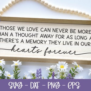 Degenen van wie we houden, kunnen nooit meer zijn dan een weggedachte quote | Moederdag-SVG | In liefdevolle herinnering citaat | Herdenkingscitaat SVG | Memorial-SVG