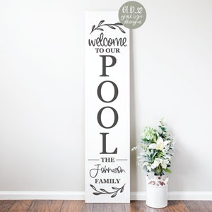 Welcome To Our Pool - Family Name Sign - DIGITAL Cut File - svg, dxf, png, eps