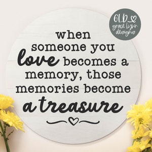 Cuando alguien a quien amas se convierte en un recuerdo - Memorial SVG / Cita funeraria SVG / Cita de duelo / Letrero de "En memoria amorosa" / Cita conmemorativa