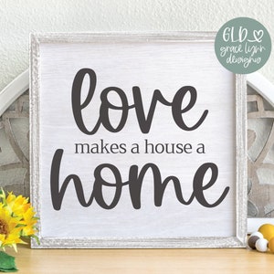 Love Makes A House A Home - Digital Cut Datei - svg, dxf, png & eps